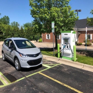 Photo of a Blink EV charging station