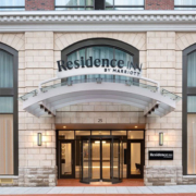 Photo of the entrance to the Marriot Residence Inn in Stamford.