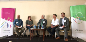 Photo of panelists Michael Harris, Jessica LeClair, Jim Bellano, Jack Banks, and Mackey Dykes.