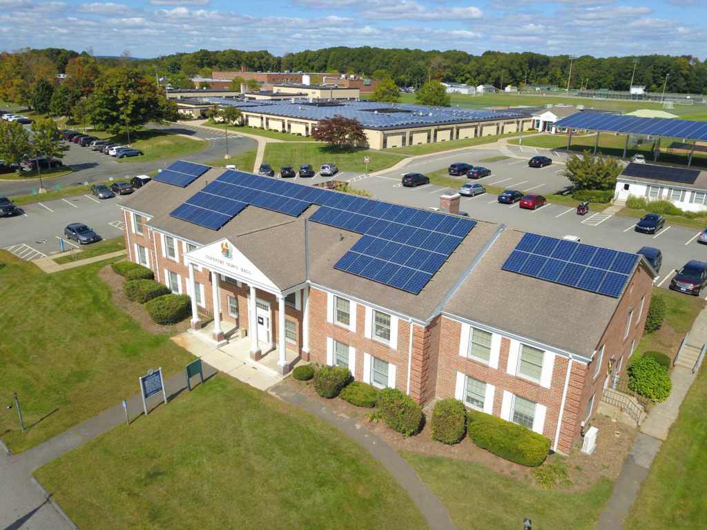Coventry Town Hall, one of seven municipal buildings with a Solar PPA-financed solar installation.